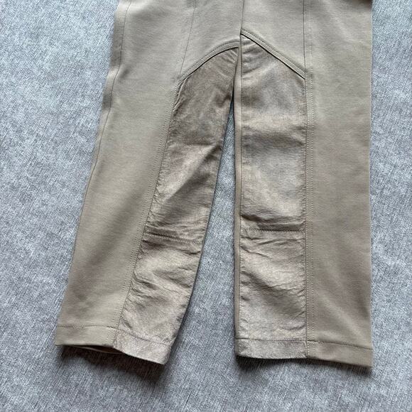 Beige Suede Panel Trousers - Picture 8 of 8